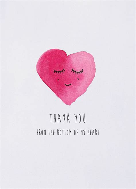 A Pink Heart With Eyes Closed And The Words Thank You From The Bottom