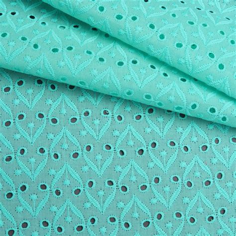 Aqua Leaves Hakoba Fabric