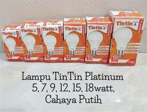 Paket Pcs Lampu Led Bulb Tintin Platinum Watt Bergaransi Per