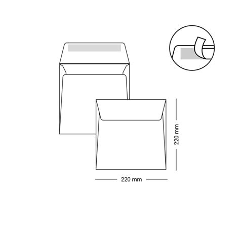25 Briefumschläge 22 x 22 cm 220 x 220 mm Transparente Weiß