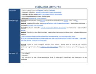 Programaci Activitat Tic Ppt