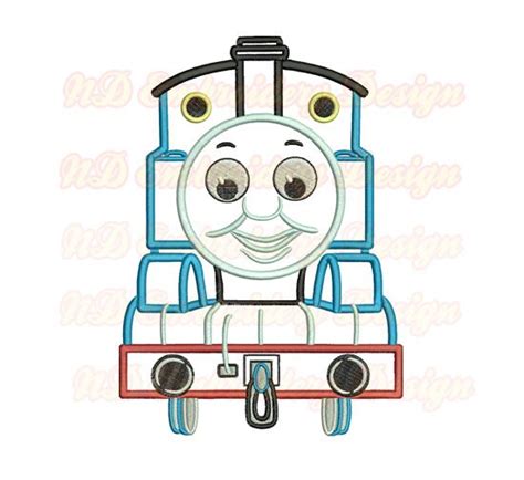 Thomas Train Face Machine Applique Embroidery Design Tank