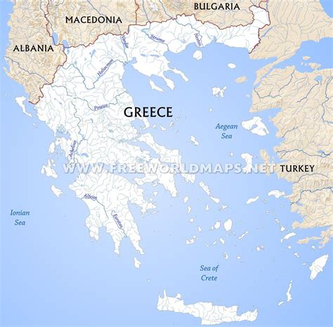 Greece rivers map - Rivers in Greece map (Southern Europe - Europe)