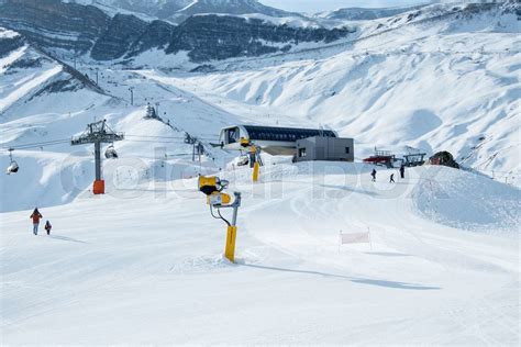 Ski lifts in Shahdag mountain skiing resort | Stock image | Colourbox