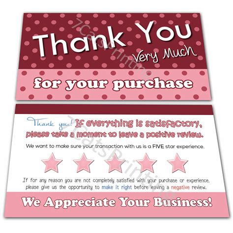 100 Thank You For Your Purchase Order Cards For Ebay Seller Poshmark Etsy Notes Ebay