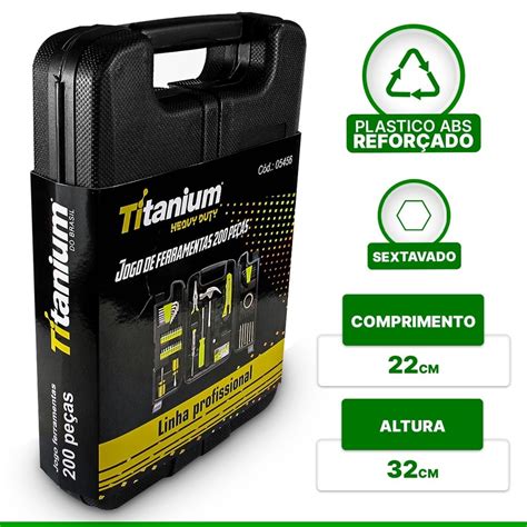 Kit Jogo De Ferramentas 200 Pcs C Soquetes Chaves 0 5456 Titanium