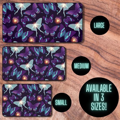 Moth Desk Mat Purple Butterfly Mouse Pad Keyboard Wrist Etsy