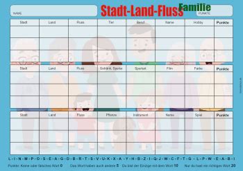 Vorlagen für Stadt-Land-Fluss | Zum Ausdrucken
