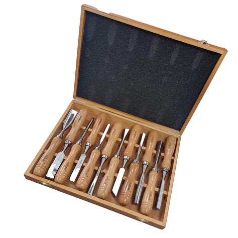 Wood Carving Chisel Set Piece In Storage Case Rolson Tools