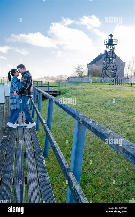 The Former Island Schokland Couple Man And Woman Visit The Former