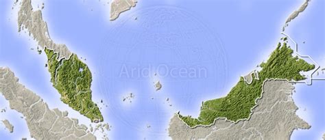 Malaysia Shaded Relief Map