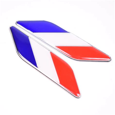 YAQUICKA 10 Sets France French Flag Car Fender Emblem Badge Decal