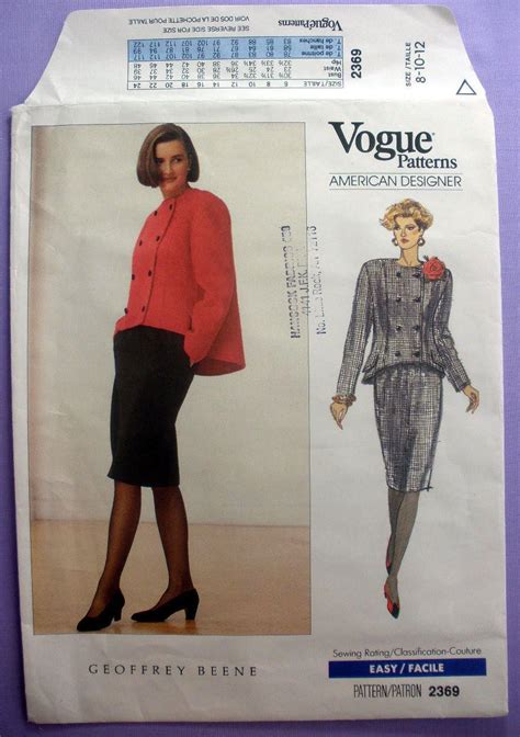 Vogue American Designer Geoffrey Beene Jacket And Etsy Vogue Sewing