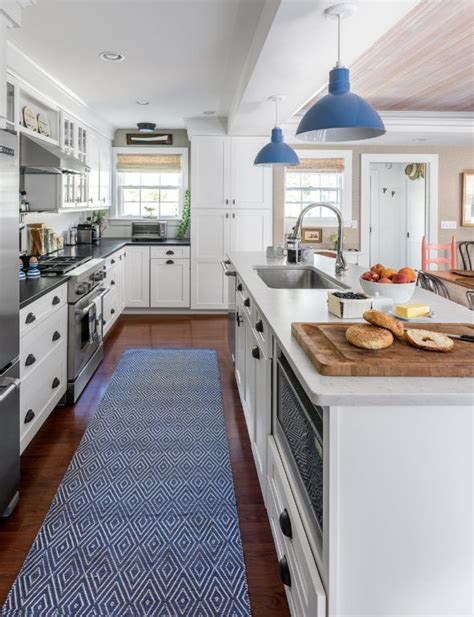 Custom Blue Finish Adds Coastal Feel To Kitchen Pendants Inspiration