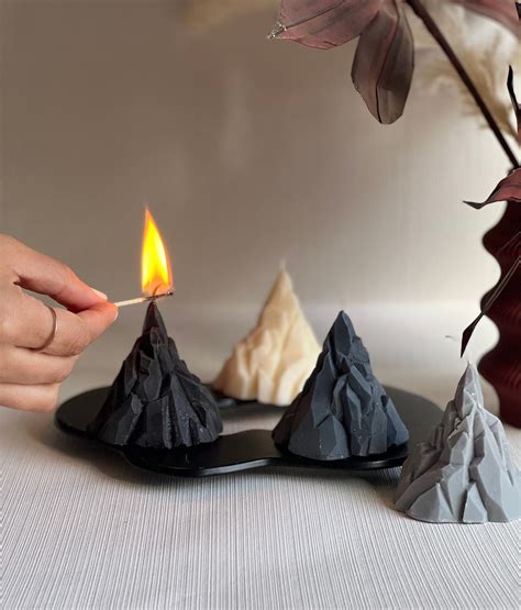 Volcano Pillar Candles Mountain Candles Everest Candle Table Candlew