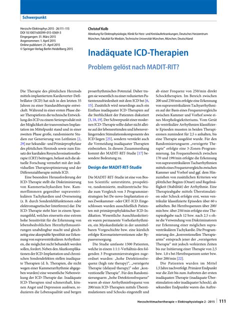 Pdf Inad Quate Icd Therapien