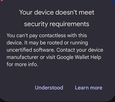 Google Wallet security requirements error blocks cards for some