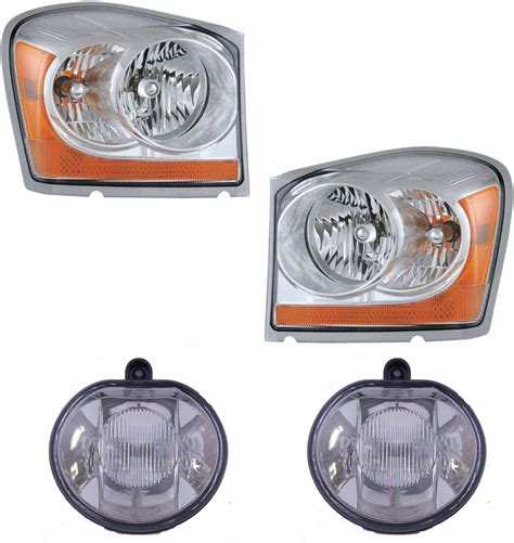 Amazon Am Autoparts Headlight Fog Driving Light Lamp Kit Lh Rh Set