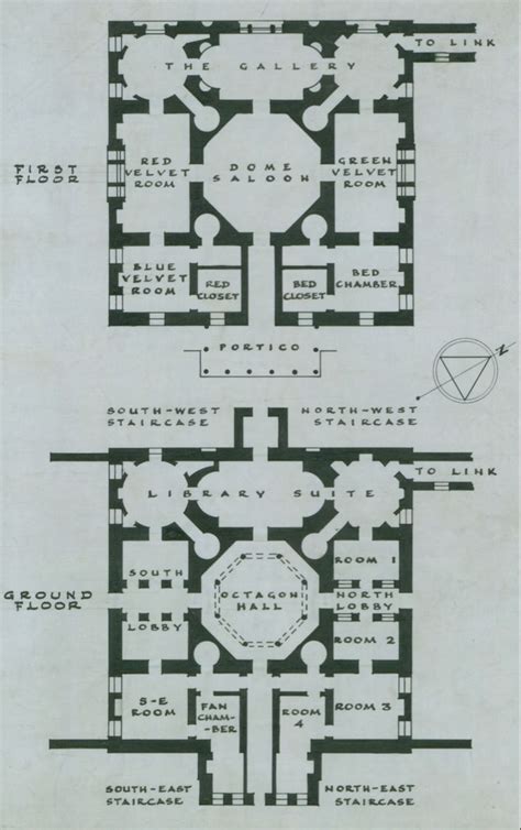 Chiswick House Restored Ground And First Floor Plans 1952 Mansion