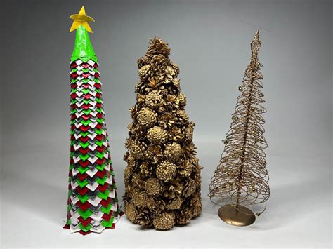 Lot Of Tall Thin Christmas Tree Decorative Decor Duct Tape Crafted