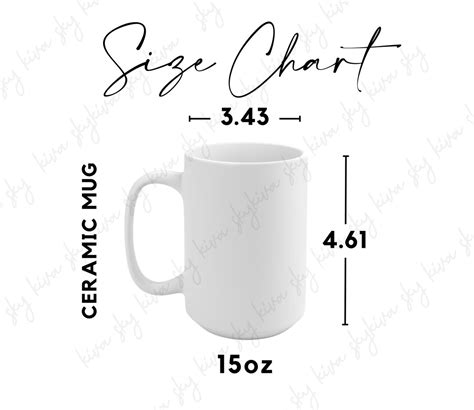 Mug Size Chart Coffee Mug Size Guide Oz Coffee Mug Oz Coffee