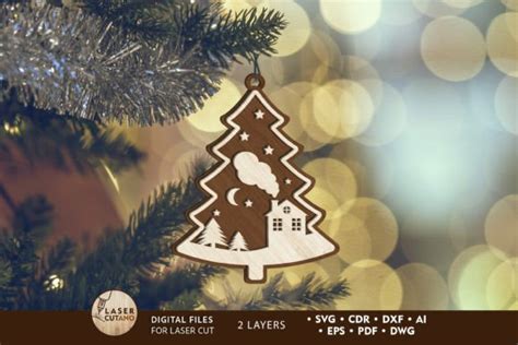 Christmas Tree Decor Multilayer File Graphic By Lasercutano · Creative Fabrica