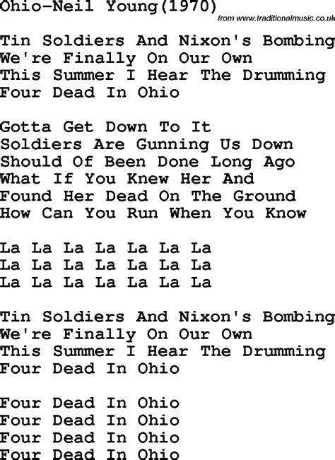 Protest song: Ohio-Neil Young 1970 lyrics and chords"