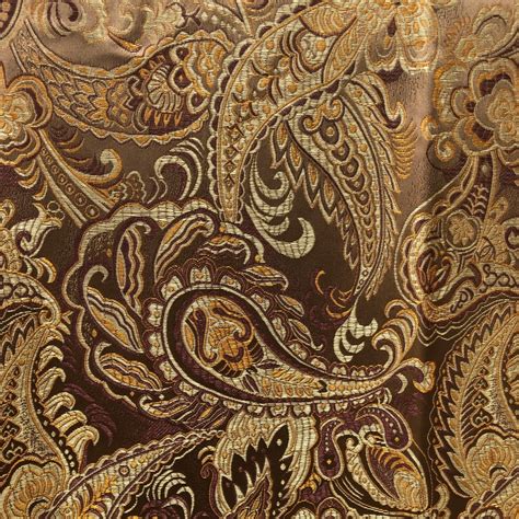 Vintage 1960s Gold Paisley Silk Rayon Blend Fabric Vintage Etsy