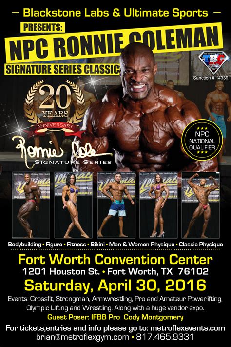 Ronnie Coleman 2016 Promo1 (002) | Texas National Physique Committee