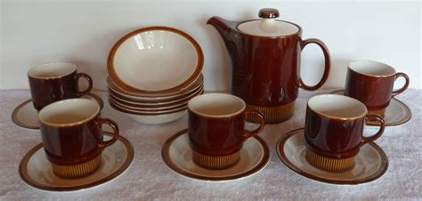 Robert Jefferson Designed 1965 Poole Pottery Chestnut Brown With White