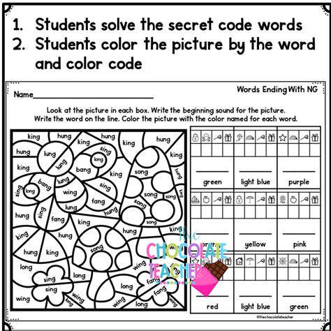 Spring Phonics Color By Code Worksheets With Short Vowels Made By