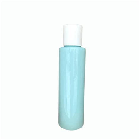 Cosmetic Sleek Slant Shoulder Pet Bottle With Disc Cap Light Blue