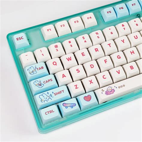 Pcs Cartoon Rabbit Keycaps Set Kawaii Bunny Keycaps Xda Etsy