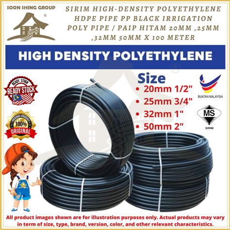 Sirim High Density Polyethylene Hdpe Pipe Pp Black Irrigation Poly Pipe