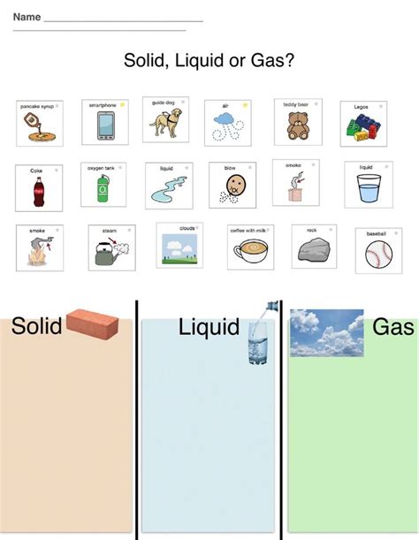 Ficha Online De States Of Matter Solid Liquid And Gas Para K 8 Puedes Hacer Los Ejercicios