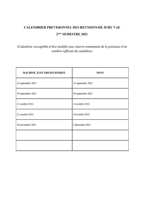 Calendrier Des Prochains Jurys De Vae La Touline