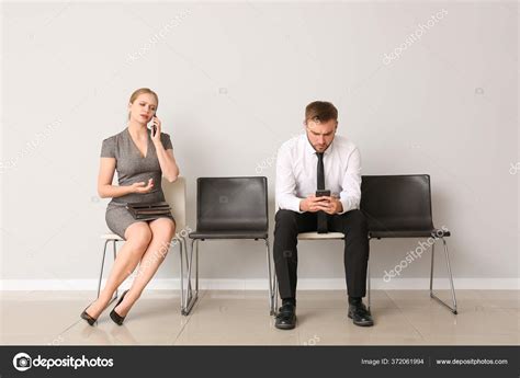 Business People Waiting Line Indoors Stock Photo by ©serezniy 372061994