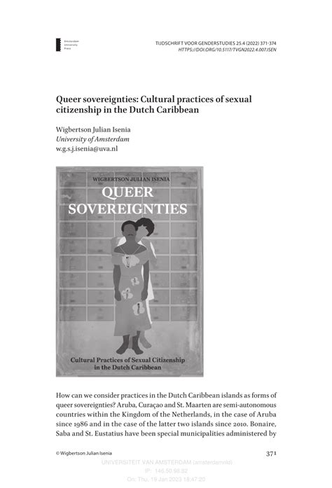 Pdf Queer Sovereignties Cultural Practices Of Sexual Citizenship In