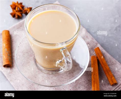 Masala Chai Tea Traditional Indian Drink Masala Tea With Spices On