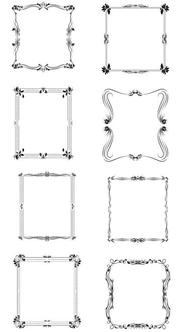 Ornate Frame Vector Dxf File Free Vector