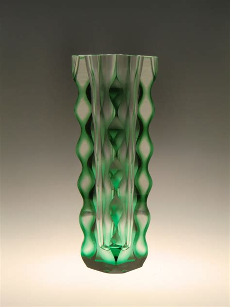 Czech Bohemian Exbor Art Glass Vase By Oldrich Lipsky