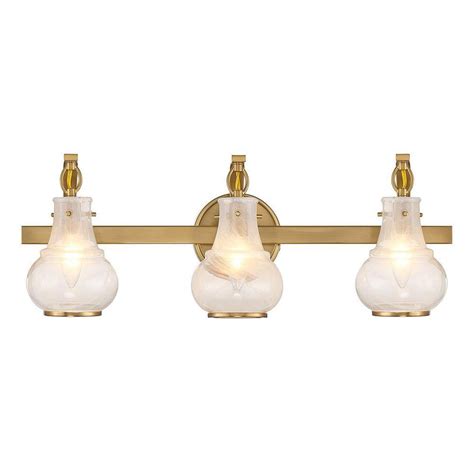 Savoy House Adams 24 In 3 Light Warm Brass Vanity Light With White