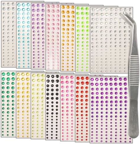 Amazon NIACONN Mixed Color Face Jewels Gems Stick On 7 Sheets