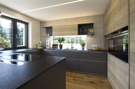 Moderne K Che In Grau Und Eichendekor Kitchen Interior Kitchen