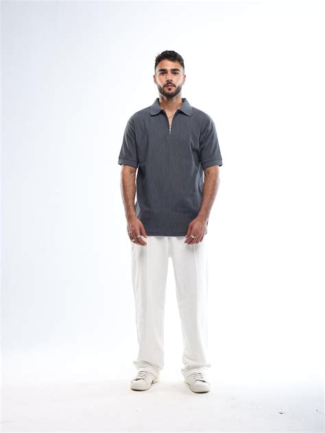 Grey Quarter Zip Shirt Kush