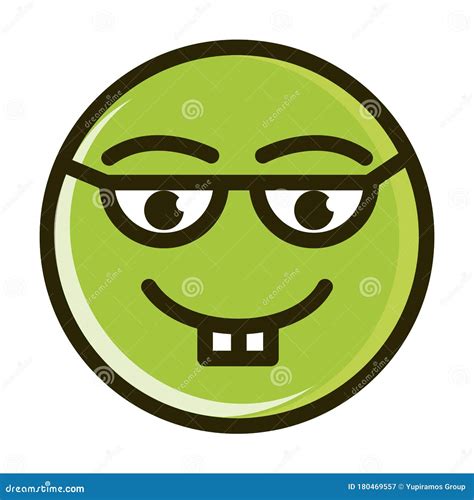 Nerd Emoticon Cartoon Vector 19160235