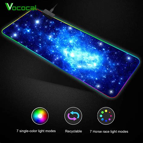 Vococal 90x40CM Large RGB Mouse Pad USB Wired LED Gaming Mousepad Mice ...