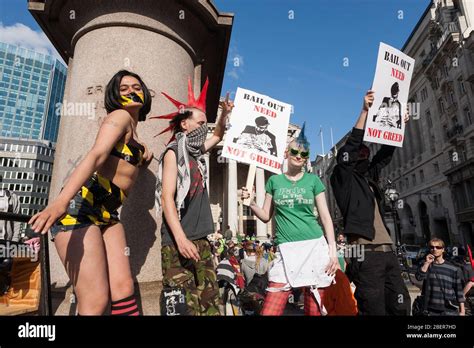 Anti Capitalism Demonstration Outside The Bank Of England The