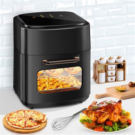 Black Digital Air Fryer 11L Air Oven Low Fat Healthy Cooker 1400W Oil