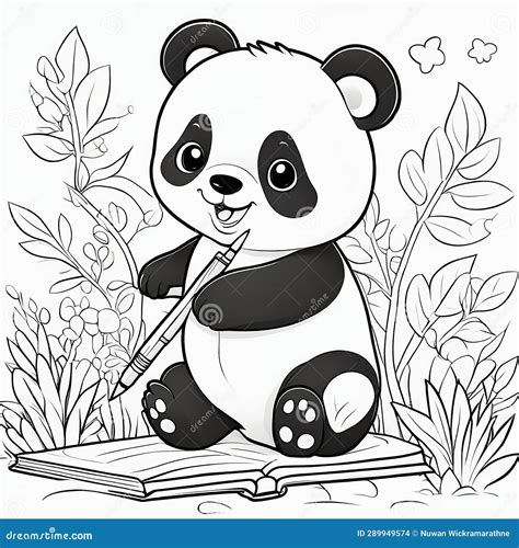 Creative Panda Art Immersive 3d Coloring For Young Artists Stock